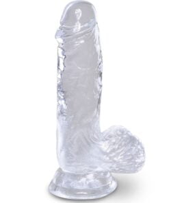 KING COCK CLEAR - REALISTIC PENIS WITH BALLS 10.1 CM TRANSPARENT