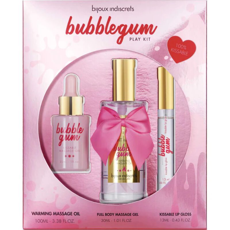 BIJOUX INDISCRETS - BUBBLEGUM PLAY KIT WITH OIL, GEL LIP GLOSS
