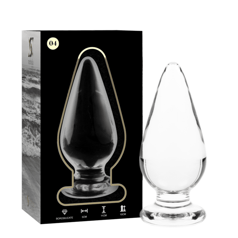 NEBULA SERIES BY IBIZA - MODEL 4 ANAL PLUG BOROSILICATE GLASS 11 X 5 CM CLEAR