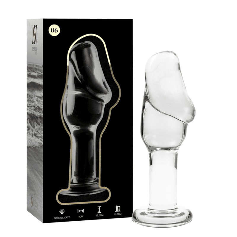 NEBULA SERIES BY IBIZA - MODEL 6 ANAL PLUG BOROSILICATE GLASS 12.5 X 4 CM CLEAR