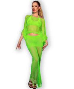 CHILIROSE - CR 4666 TOP  SKIRT BLACK S/M