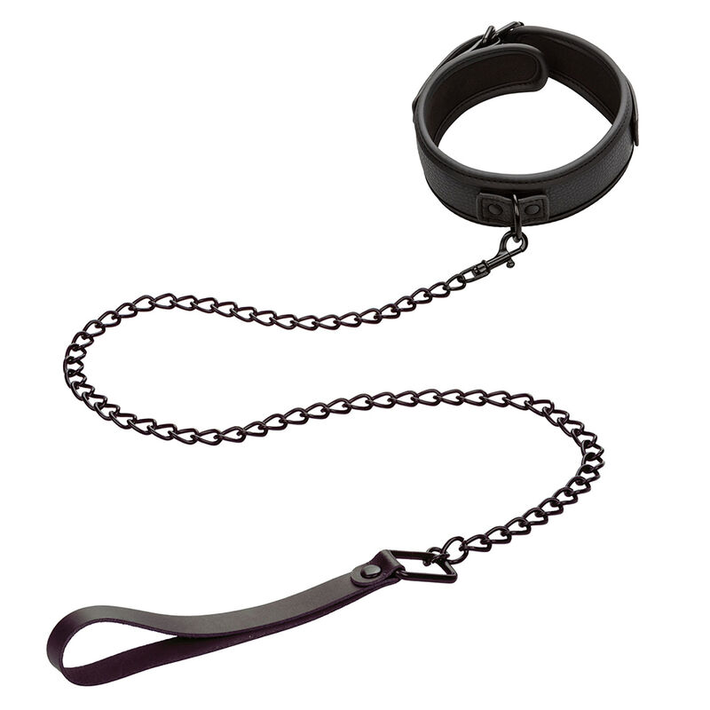 CALEXOTICS - NOCTURNAL COLLAR LEASH LEATHER ADJUSTABLE BLACK - slika 2