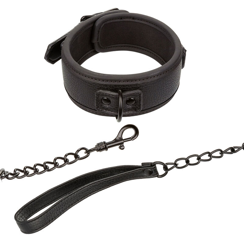 CALEXOTICS - NOCTURNAL COLLAR LEASH LEATHER ADJUSTABLE BLACK - slika 3