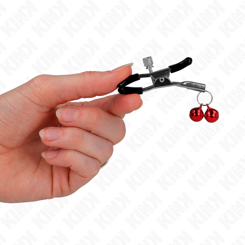 KINK - DOUBLE BELL NIPPLE CLAMP RED 6 CM - slika 3