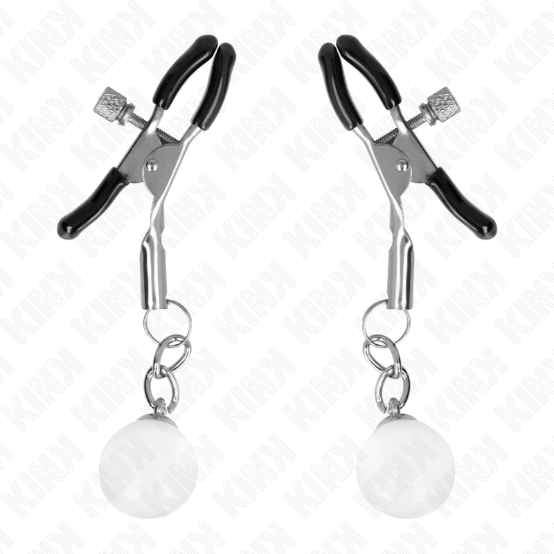 KINK - GLASS BEAD NIPPLE CLAMPS SILVER 6 CM - slika 2