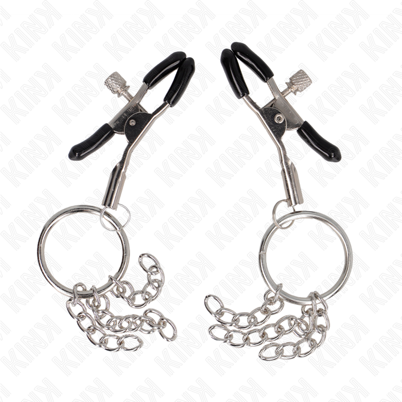 KINK - O RING NIPPLE CLAMP AND LITTLE CHAIN SILVER 6 CM - slika 2