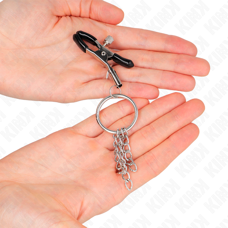 KINK - O RING NIPPLE CLAMP AND LITTLE CHAIN SILVER 6 CM - slika 3