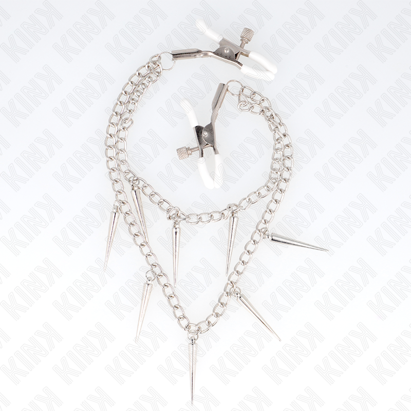 KINK - NIPPLE CLAMPS WITH SPIKES CHAINS 30 CM - slika 2