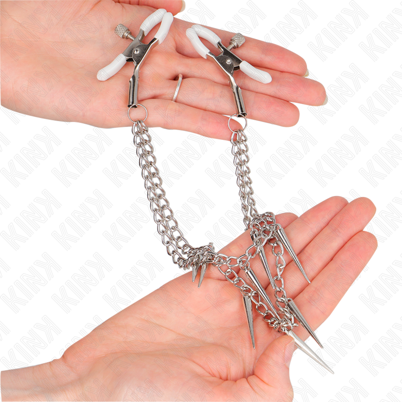 KINK - NIPPLE CLAMPS WITH SPIKES CHAINS 30 CM - slika 3
