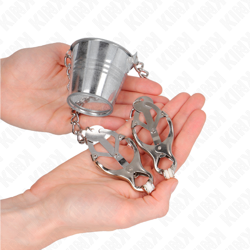 KINK - NIPPLE CLAMPS WITH A BUCKET SILVER - slika 3