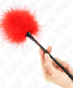 KINK - RED TICKLE FEATHERS USED FOR THE BONDAGE KIT 27 CM