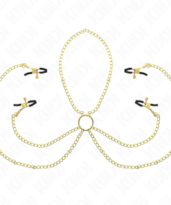 KINK - 4 NIPPLE AND CLIT CLAMPS ADJUSTABLE GOLD