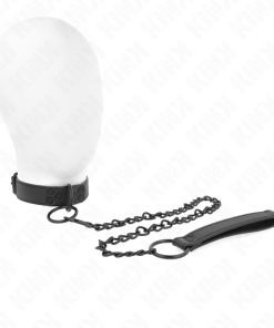 KINK - COLLAR WITH DARK LEASH 65 CM ADJUSTABLE 37-54 CM X 3 CM
