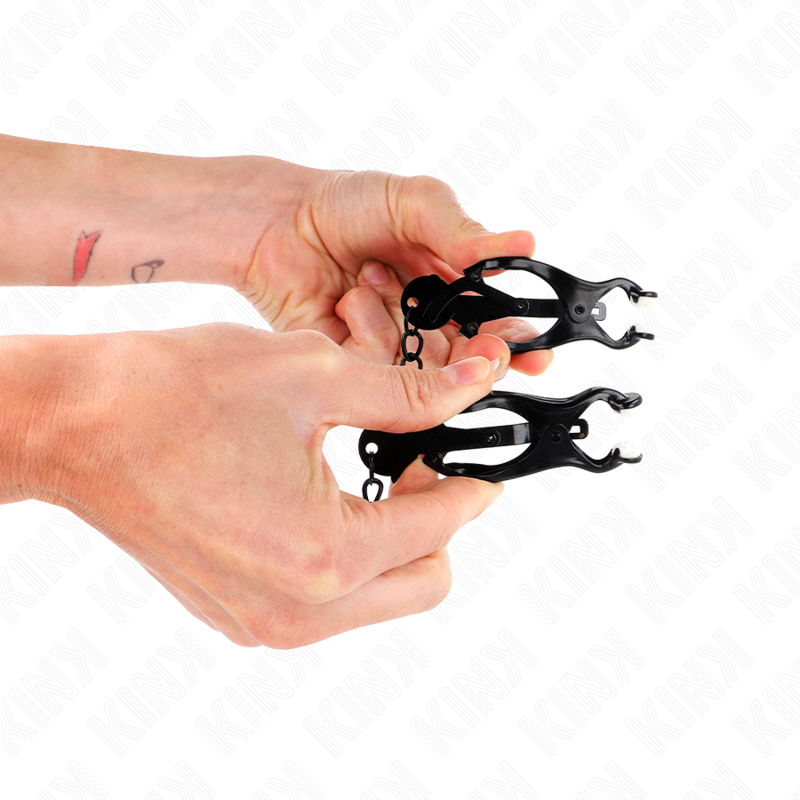KINK - JAPANESE CLOVER NIPPLE CLAMPS WITH CHAIN BLACK 30 CM - slika 3