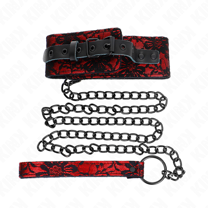 KINK - LACE NECKLACE WITH BELT WITH REAL LEATHER BELT 105 CM / 44 X 5.5 CM - slika 2