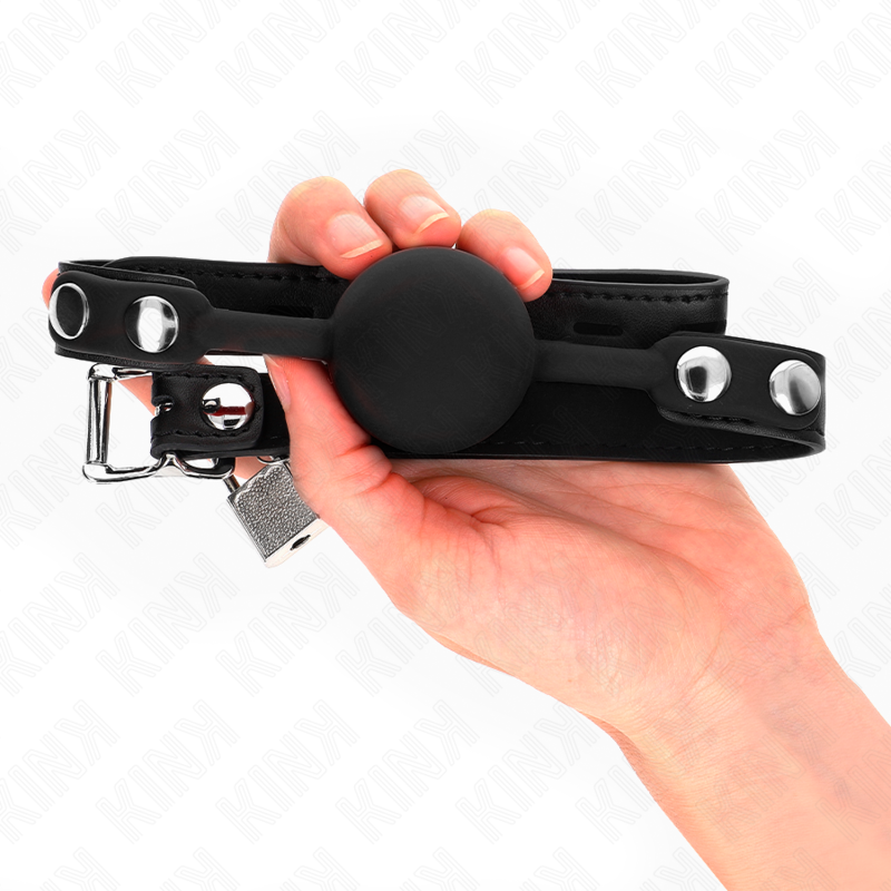 KINK - MODEL 1 SILICONE BALL 4 CM GAG WITH LOCK 60 x 2 CM - slika 3