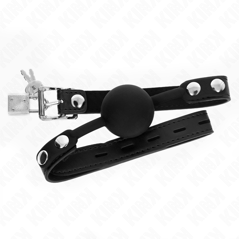 KINK - MODEL 1 SILICONE BALL 4 CM GAG WITH LOCK 60 x 2 CM - slika 2