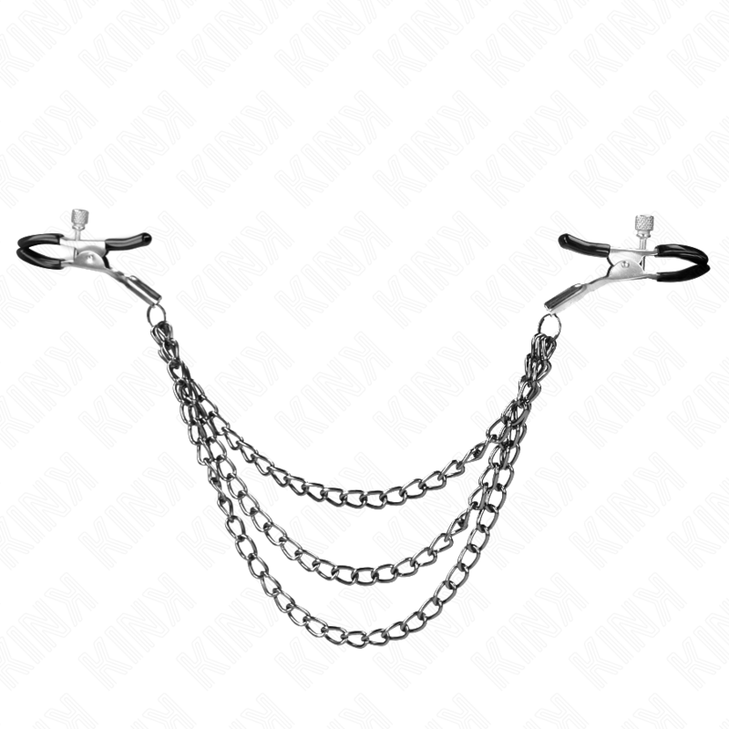 KINK - NIPPLE CLAMPS WITH 3 CHAINS BLACK 20/23/28 CM - slika 2