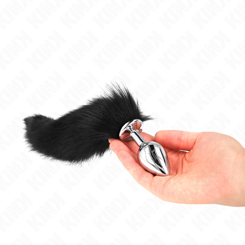 KINK - ANAL PLUG SIZE M 8 X 3.5 CM WITH SYNTHETIC TAIL 40 CM BLACK - slika 3
