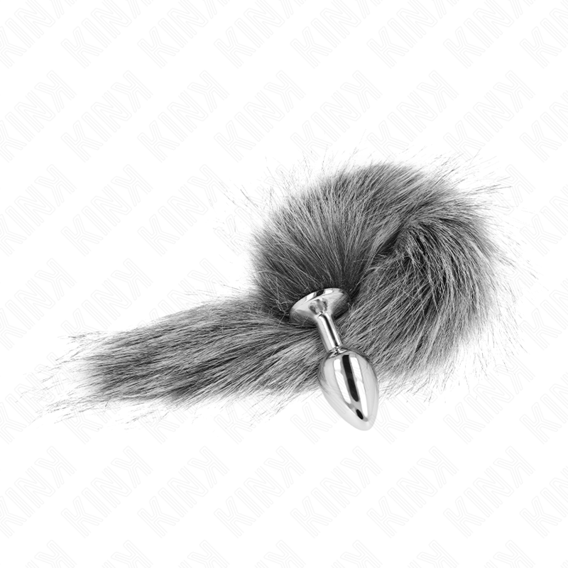 KINK - ANAL PLUG SIZE S 7 X 3 CM WITH SYNTHETIC TAIL 40 CM GREY - slika 2