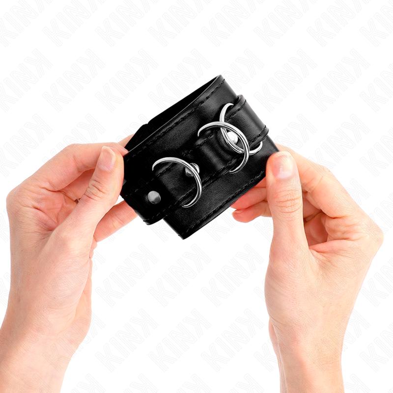 KINK - 3 D-RING WRIST RESTRAINTS ADJUSTABLE BLACK 17.5-25 CM X 6 CM - slika 3