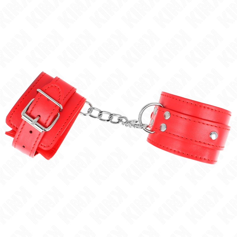 KINK - 3 D-RING WRIST RESTRAINTS ADJUSTABLE RED 17.5-25 CM X 6 CM - slika 2