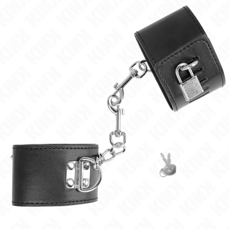 KINK - WRIST RESTRAINTS WITH PADLOCK CLOSURE BLACK ADJUSTABLE 16-23 CM X 5.5 CM - slika 2