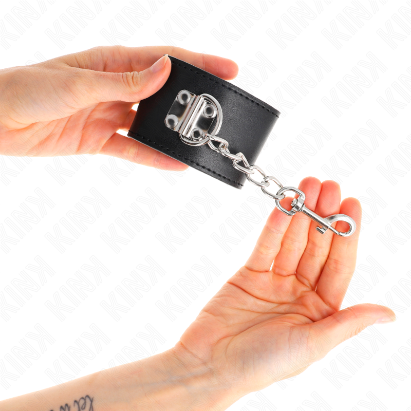 KINK - WRIST RESTRAINTS WITH PADLOCK CLOSURE BLACK ADJUSTABLE 16-23 CM X 5.5 CM - slika 3