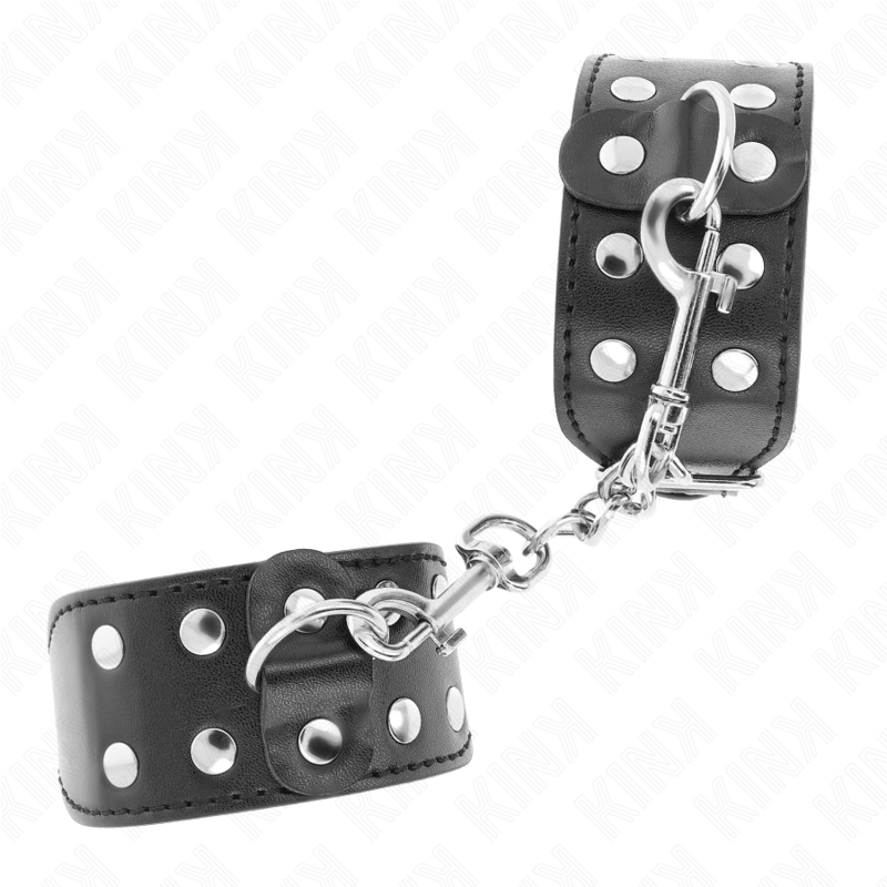 KINK - WRISTBANDS WITH DOUBLE LINE OF ADJUSTABLE STUDS BLACK - slika 2