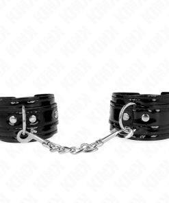 KINK - SHINY NEOPRENE WRIST CUFFS ADJUSTABLE 17-24 CM X 4.5 CM