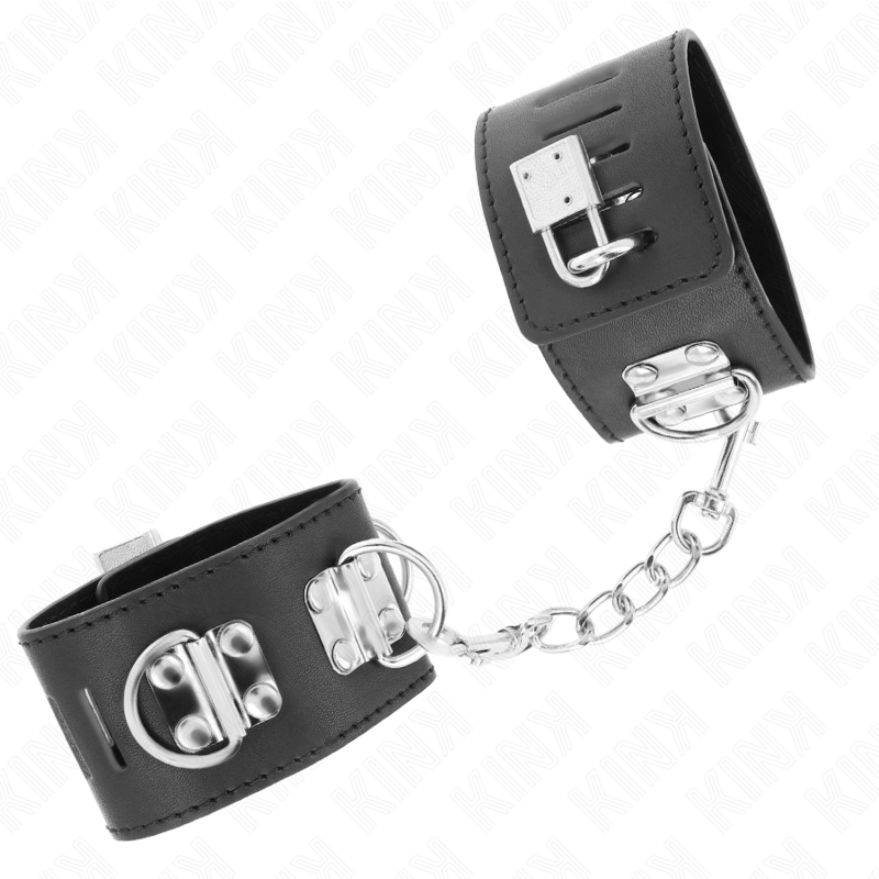 KINK - MULTIPOSITION WRIST RESTRAINTS WITH PADLOCK CLOSURE BLACK ADJUSTABLE 16-23 CM X 5.5 CM - slika 2