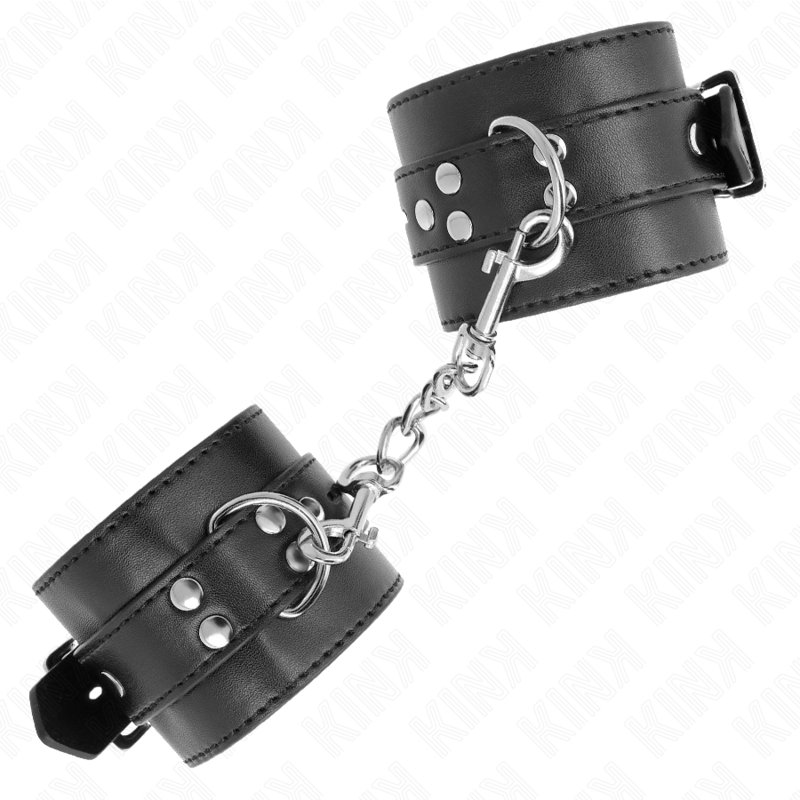 KINK - WRIST RESTRAINTS BLACK WITH BLACK BELT ADJUSTABLE 17-28 CM X 6 CM - slika 2