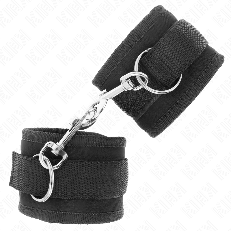 KINK - NYLON BIND HOOKLOOP WRIST RESTRAINTS BLACK MODEL 2 ADJUSTABLE 18-35 CM X 6 CM - slika 2