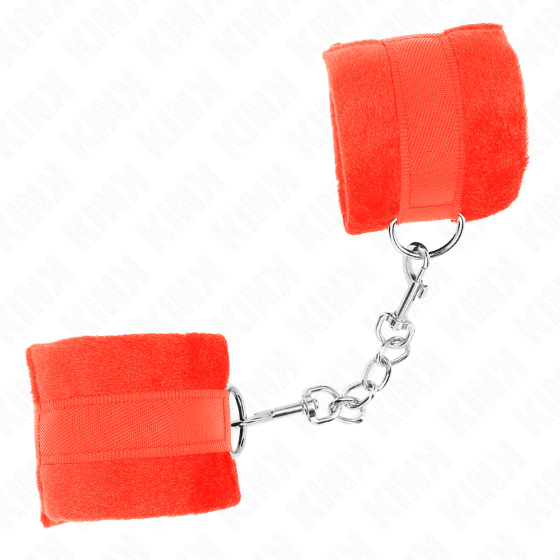 KINK - BEGINNER FUR HAND CUFFS RED 30 X 7 CM - slika 2