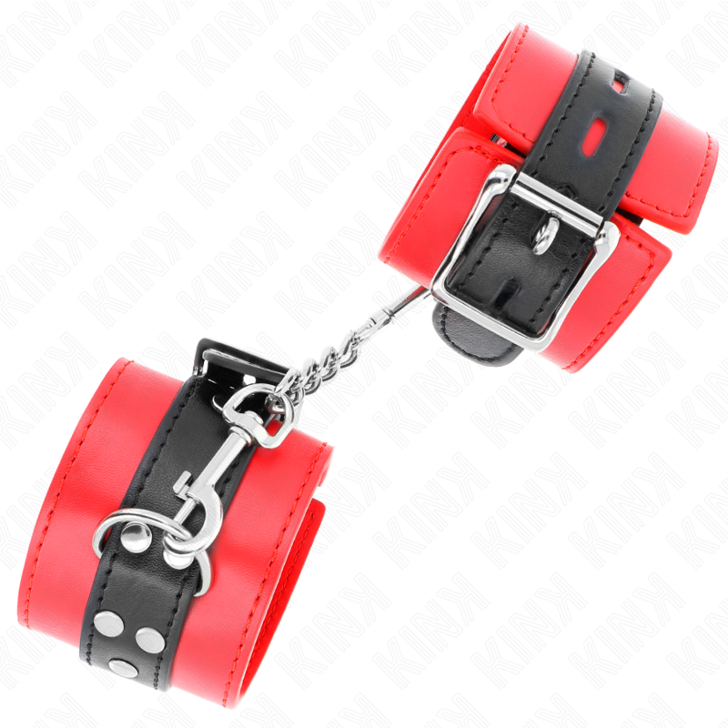 KINK - WRIST RESTRAINTS RED WITH BLACK BELT ADJUSTABLE 17-28 CM X 6 CM - slika 2