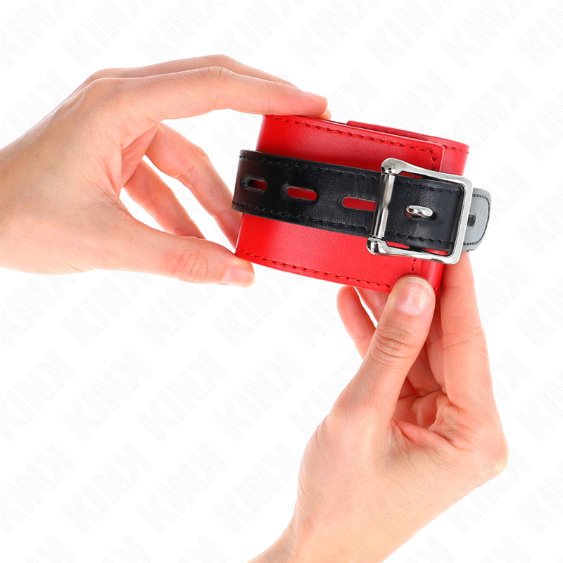 KINK - WRIST RESTRAINTS RED WITH BLACK BELT ADJUSTABLE 17-28 CM X 6 CM - slika 3