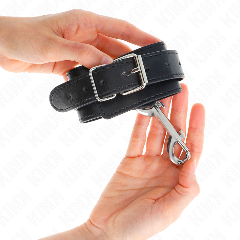 KINK - WRIST RESTRAINTS-SINGLE RIVET ROW AND BIG BUCKLE BLACK ADJUSTABLE 17-28 CM X 5 CM - slika 3