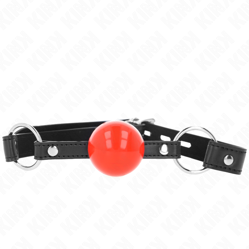 KINK - BALL 4 CM GAG WITH LOCK RED BALL BLACK STRAP 60 x 2 CM - slika 3