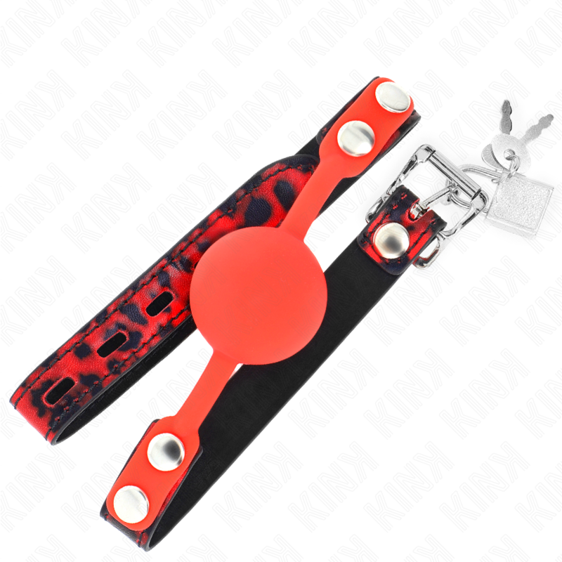 KINK - MODEL 2 SILICONE BALL 4 CM GAG WITH LOCK 60 x 2 CM - slika 2