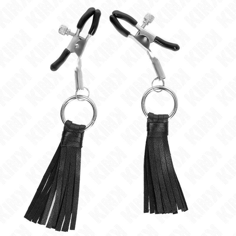 KINK - LEATHERETTE TASSEL NIPPLE CLAMPS 6 CM - slika 2