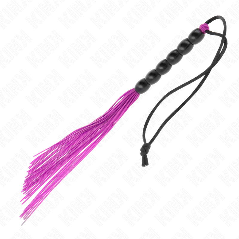 KINK - MINI SILICONE WHIP WITH 6 PURPLE BEADS 26 CM - slika 2