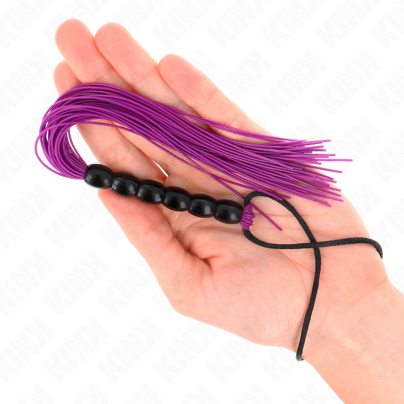 KINK - MINI SILICONE WHIP WITH 6 PURPLE BEADS 26 CM - slika 3