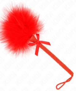 KINK - NYLON ROPE WAND WITH TICKLE FEATHERS AND RED BOW 25 CM