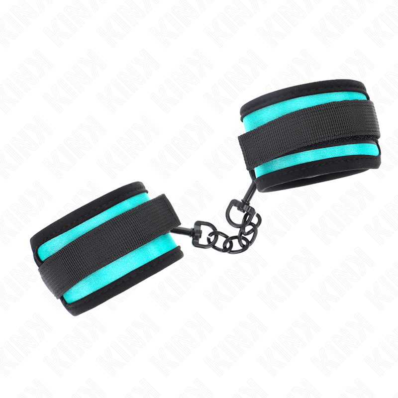 KINK - HOOK AND LOOP NYLON BIND WRIST RESTRAINTS BLACK-BLUE ADJUSTABLE 18-32 CM X 5 CM - slika 2