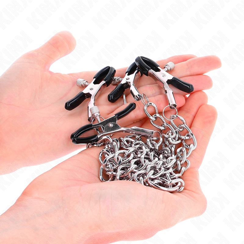 KINK - 4 CHAIN NIPPLE CLAMPS 32 CM WITH LITTLE CHAINS 14 CM - slika 2