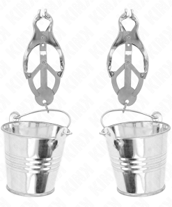 KINK - JAPANESE CLOVER NIPPLE CLAMPS WITH BUCKETS SILVER