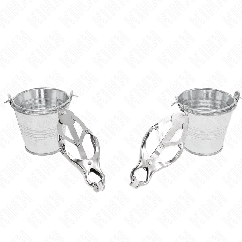 KINK - JAPANESE CLOVER NIPPLE CLAMPS WITH BUCKETS SILVER - slika 2