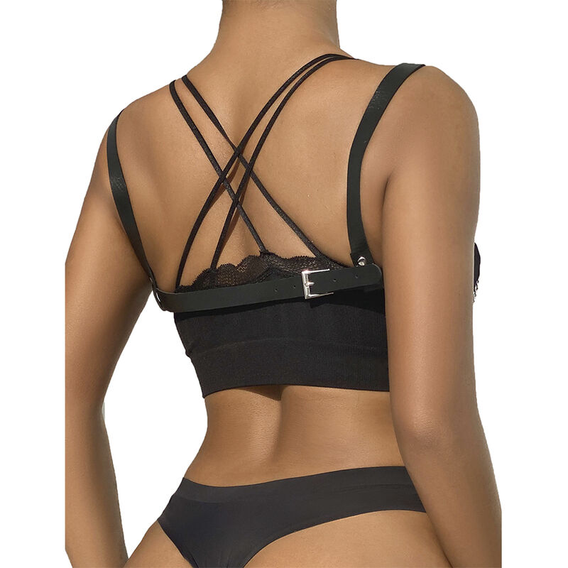 SUBBLIME - 953713 PUNK BONDAGE BELT METAL BUCKLE BLACK ONE SIZE - slika 3