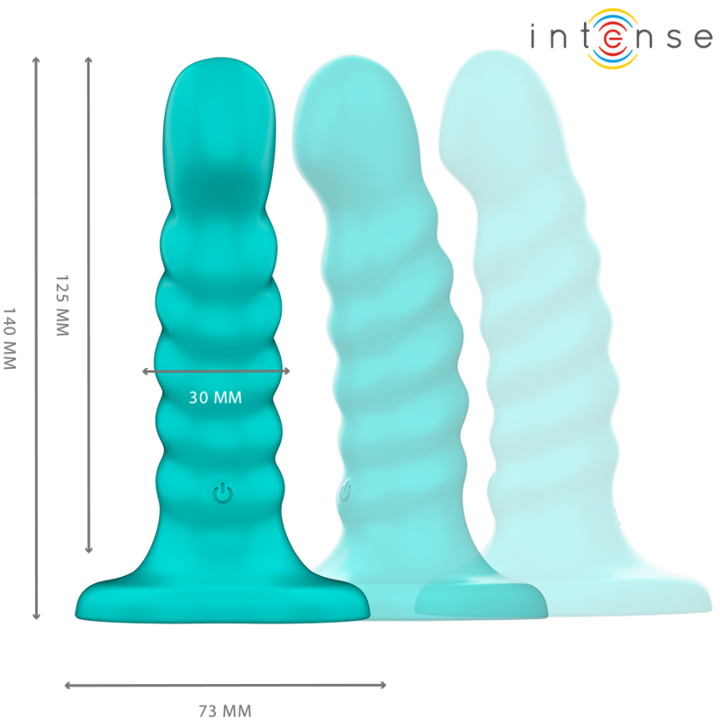 INTENSE - BUFFY VIBRATOR SIZE S SPIRAL DESIGN 10 VIBRATIONS BLUE REMOTE CONTROL - slika 2