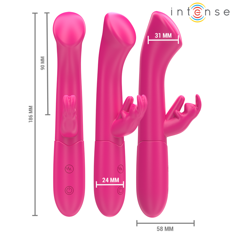 INTENSE - JULIETA RABBIT VIBRATOR 18.6 CM 10 VIBRATIONS PINK - slika 2